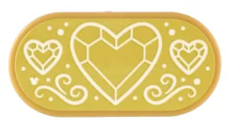 Tile, Round 2 x 4 Oval with White Crystal Hearts and Swirls on Gold Background Pattern (Sticker) - Set 43205