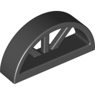 Lego Window 1 x 4 x 1 2/3 with Spoked Rounded Top / Black