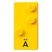 Braille Brick 2 x 4 with 3 Studs ⠜ and 'Ä' Print / Yellow