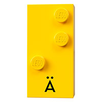 Lego Braille Brick 2 x 4 with 3 Studs ⠜ and 'Ä' print / Yellow