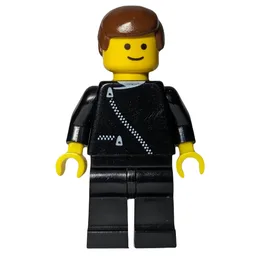 Man, Black Jacket with Zipper, Brown Hair