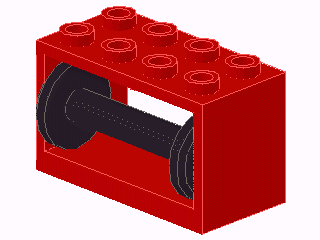 Lego String Reel 2 x 4 x 2 Holder with Black Drum (4209 / 4208)