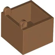 Container Box 2 x 2 x 1 1/3 with Hinge / Medium Nougat