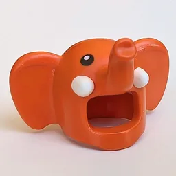 Costume / Mask, Elephant with Black Eyes Print / Reddish Orange