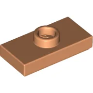 Plate Special 1 x 2 with 1 Stud with Groove and Inside Stud Holder (Jumper) / Nougat