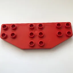 Duplo Plate 8 x 3 without Corners (Airplane Wings) / Red