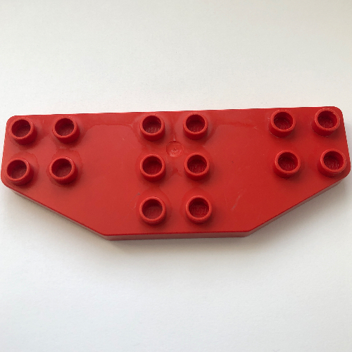 Lego Duplo Plate 8 x 3 without Corners (Airplane Wings) / Red