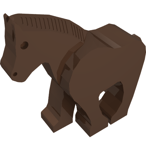 Lego Animal, Horse / Pony, Fixed Head / Brown