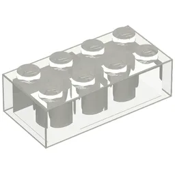 Brick 2 x 4 without Cross Supports / Trans-Clear