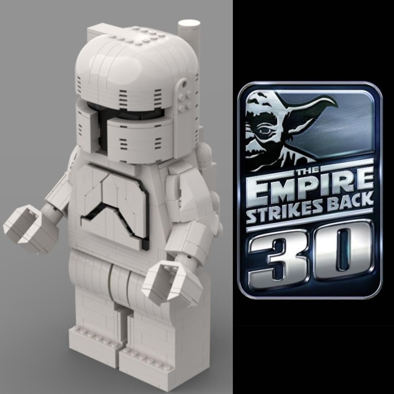 Lego classic white boba minifigure up-scaled