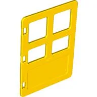 Duplo Door 1 x 4 x 4 with Four Panes / Yellow