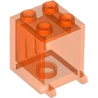 Box 2 x 2 x 2 [Hollow Studs] / Trans-Neon Orange