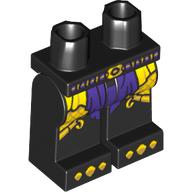 Lego Hips and Black Legs with Yellow/Dark Purple Robe, Claws print / Black