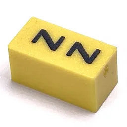 Modulex Tile 1 x 2 with Black 'Z Z' Print, without Internal Supports / Modulex Light Yellow