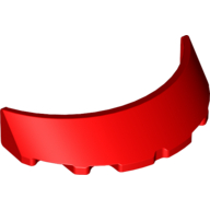 Lego Windscreen 3 x 6 x 1 Curved with 2 Circular Stud Holders in Bottom / Red