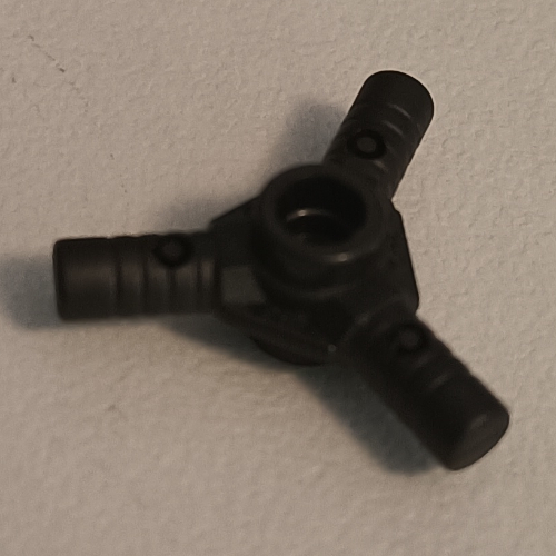 Lego Tool Connector 3 Bar, 120 deg, Stud on Both Sides / Pearl Titanium