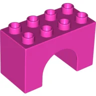 Duplo Brick 2 x 4 x 2 Arch / Dark Pink