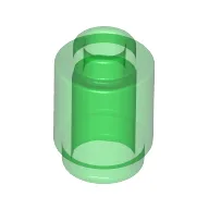 Brick Round 1 x 1 Open Stud / Trans-Green
