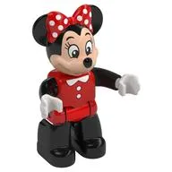 Duplo Figure Minnie Mouse with Red Swimsuit Print, and Black Legs / Red