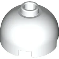 Brick Round 2 x 2 Dome Top, Hollow Stud / White