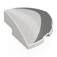 Brick Round Corner, Curved 3 x 3 x 1 Quarter Circle with Dark Bluish Grey Mesh, Shape Print
