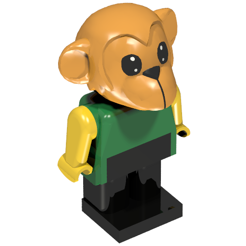 Lego Fabuland Figure Monkey 4 / Green