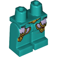 Lego Hips and Dark Turquoise Legs with Gold and Lavender Armor Print / Dark Turquoise