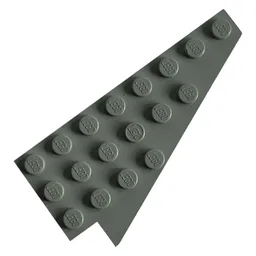 Wedge Plate 8 x 4 Wing Right without Stud Notch / Light Gray