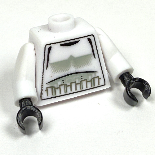 Lego Pen Bead, Minifigure Torso with Armor, Stormtrooper Print / White