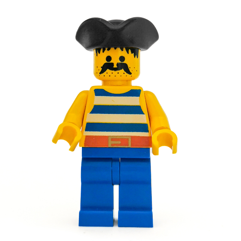 Lego Pirate - Blue Stripes, Blue Legs, Black Tricorne