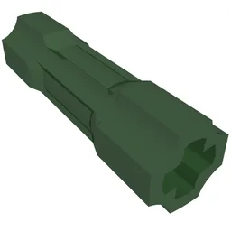 Technic Driving Ring Connector Smooth [2 rounded and 2 flat side walls] / Dark Green