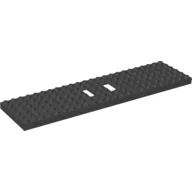 Vehicle Base, Train 6 x 24 with Two 1 x 2 Cutouts and 3 Round Holes Each End / Black