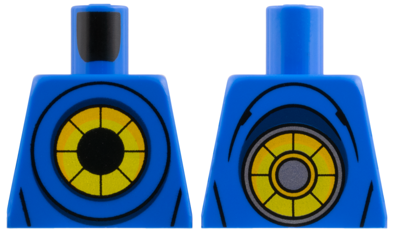 Lego Torso with Black, Bright Light Orange and Yellow Segmented Circle Pattern