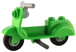Scooter with Dark Bluish Gray Stand, Light Bluish Gray Handlebars, and Light Bluish Gray Wheels