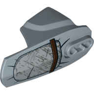 Lego Large Figure Limb Cover, Size 6, Armor with Ball Joint Socket with Metal Plate and Brown Strap Print