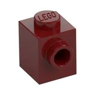 Brick Special 1 x 1 with Stud on 1 Side / Dark Red