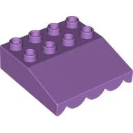 Duplo Roofpiece Slope 33 4 x 4 with Awning Overhang with 5 Bottom Tubes / Medium Lavender
