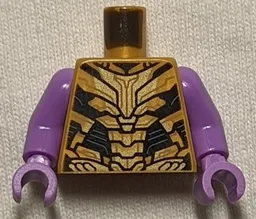 Torso Armor, Gold Plates, Black Trim Pattern (Thanos) / Medium Lavender Arms / Medium Lavender Hands
