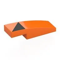 Brick Curved 3 x 1 x 2/3 with Black Triangle Print / Orange