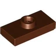 Plate Special 1 x 2 with 1 Stud with Groove (Jumper) / Reddish Brown