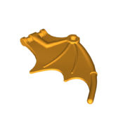 Lego Creature Body Part, Dragon / Thestral Wing with Bar Connection [PLAIN] / Bright Light Orange