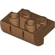 Brick Curved Inverted 2 x 2 with 1 x 2 Cutouts with Reddish Brown Stripes Print