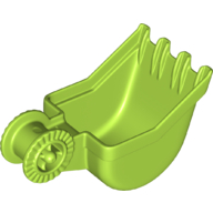Lego Duplo Digger Bucket - Small with Locking Ring - 4 teeth / Lime