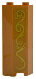Panel 2 x 2 x 5 Corner Wall with Gold Scrollwork Pattern Model Right Side (Sticker) - Set 40701