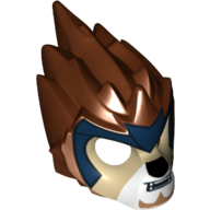 Lego Mask Lion with Tan Face and Dark Blue Headpiece Print / Reddish Brown