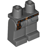 Lego Hips and Dark Bluish Gray Legs with Pockets, Brown Belt with Copper Buckle and Holster Print / Dark Bluish Gray