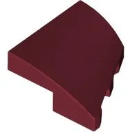 Brick Wedged, Curved 2 x 2 with Stud Notch Left / Dark Red