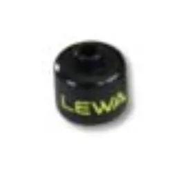 Pen Bead, Round Large, Curved Edges / Cylinder with 'LEWA' Print / Black