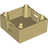 Lego Duplo Container Box 4 x 4 with Studs on Corners / Tan