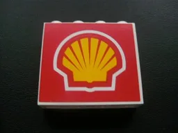 Panel 1 x 4 x 3 - Hollow Studs with Shell Logo Pattern (Sticker) - Set 8672